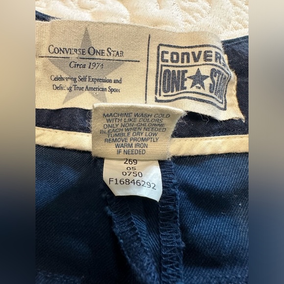 CONVERSE ONE STAR Navy Blue shorts Size 4 - Picture 7 of 7